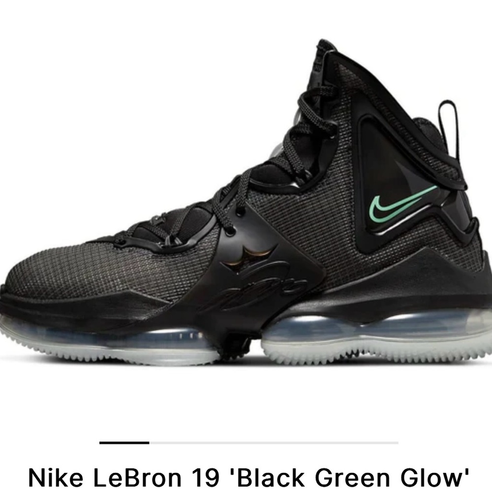 Nike lebron 19- black green glow- brand new